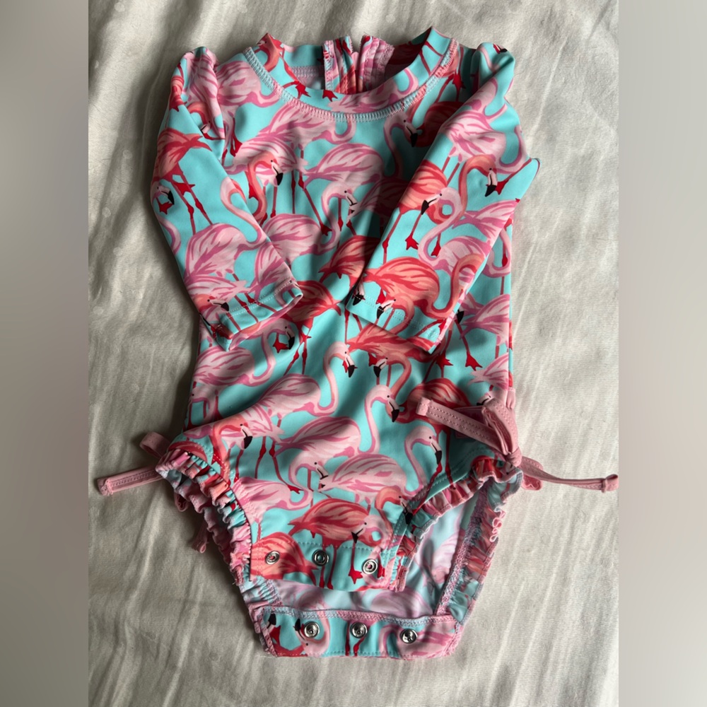 Ruffle Butts Pink and Blue Ruffled Swimwear, 3-6M